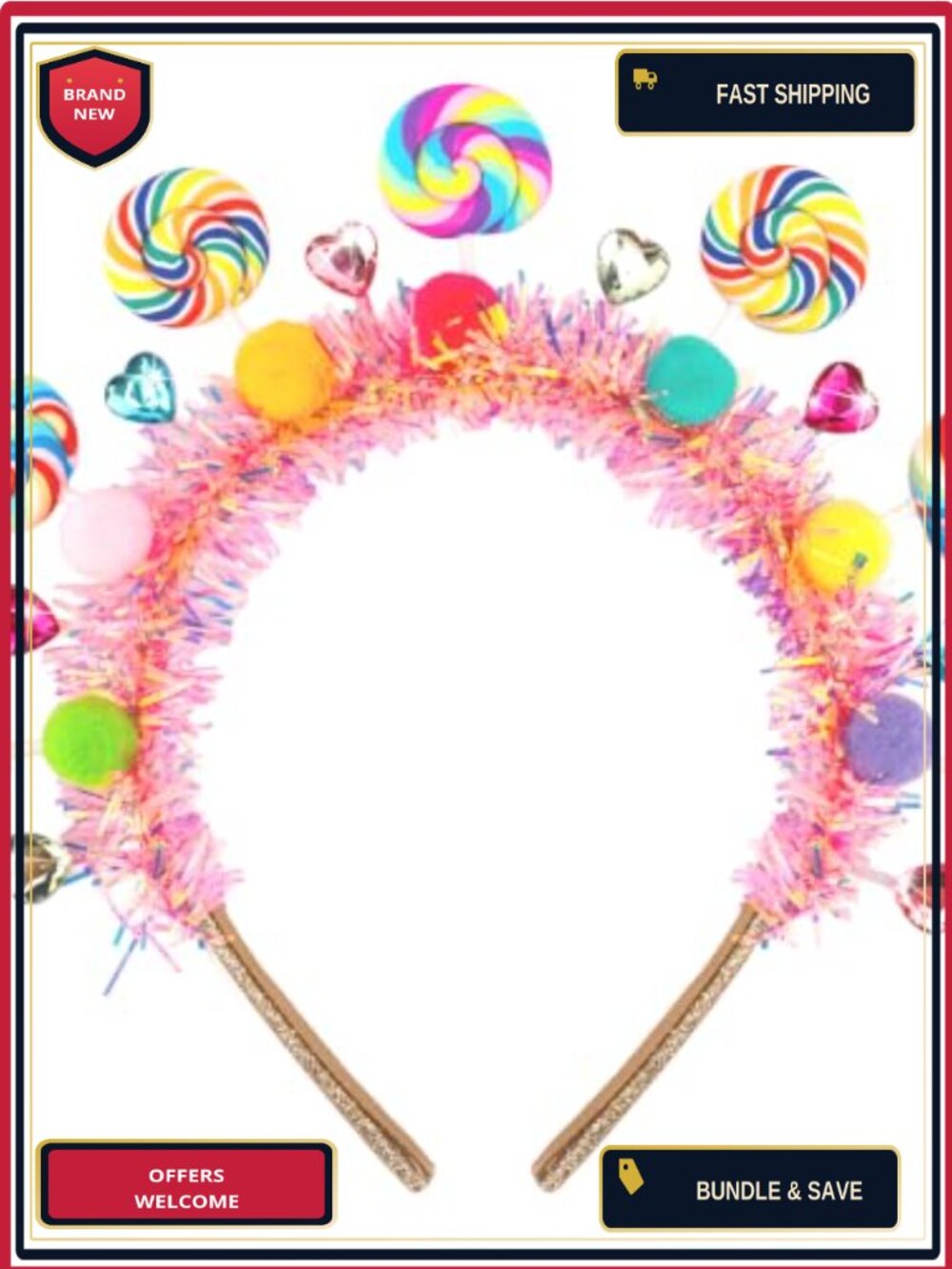 Candy Lollipop Headband Plastic Resin Hair Accessory Party Costume